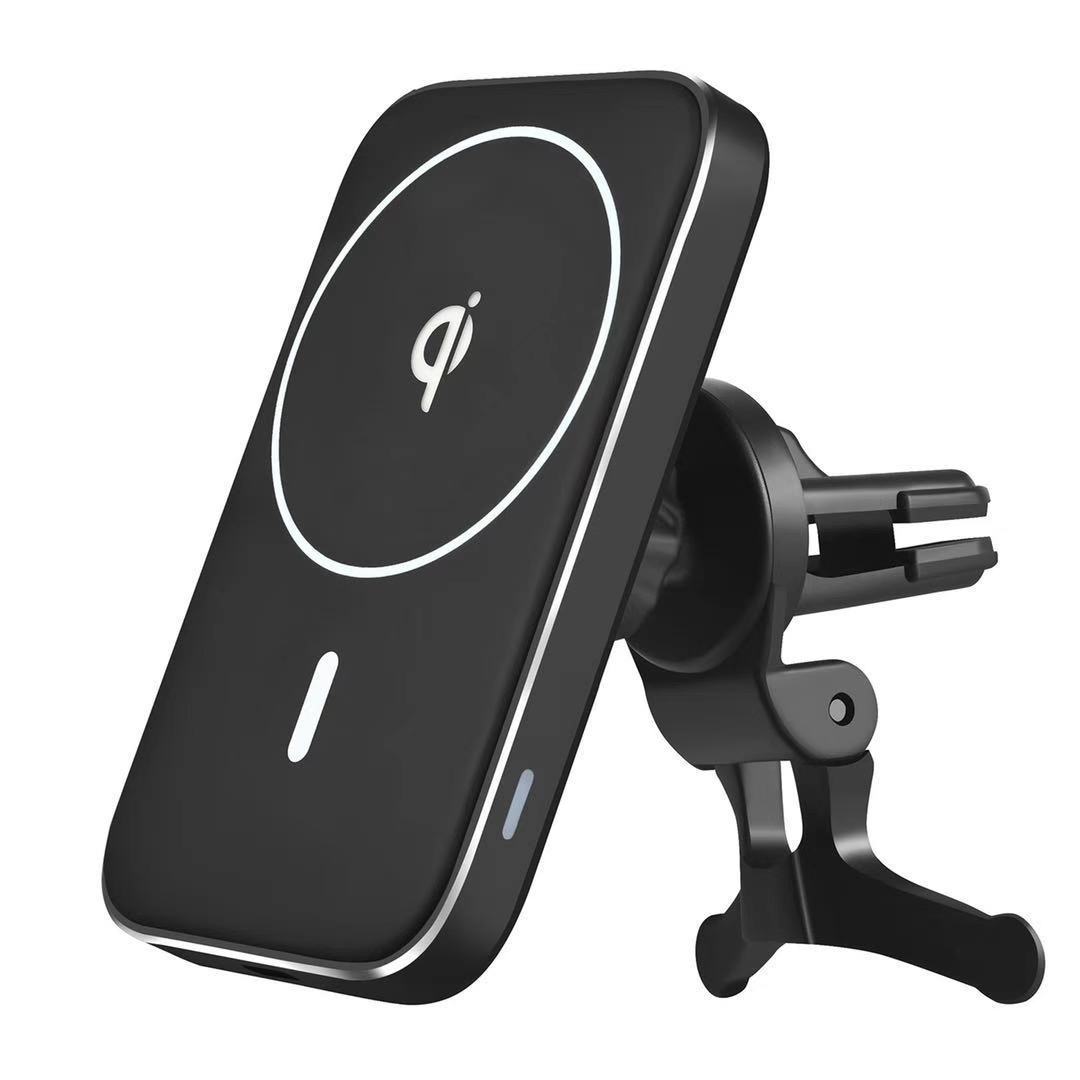 Support Voiture Magnétique avec Chargeur Sans Fil Qi – Fixation Grille d’Aération