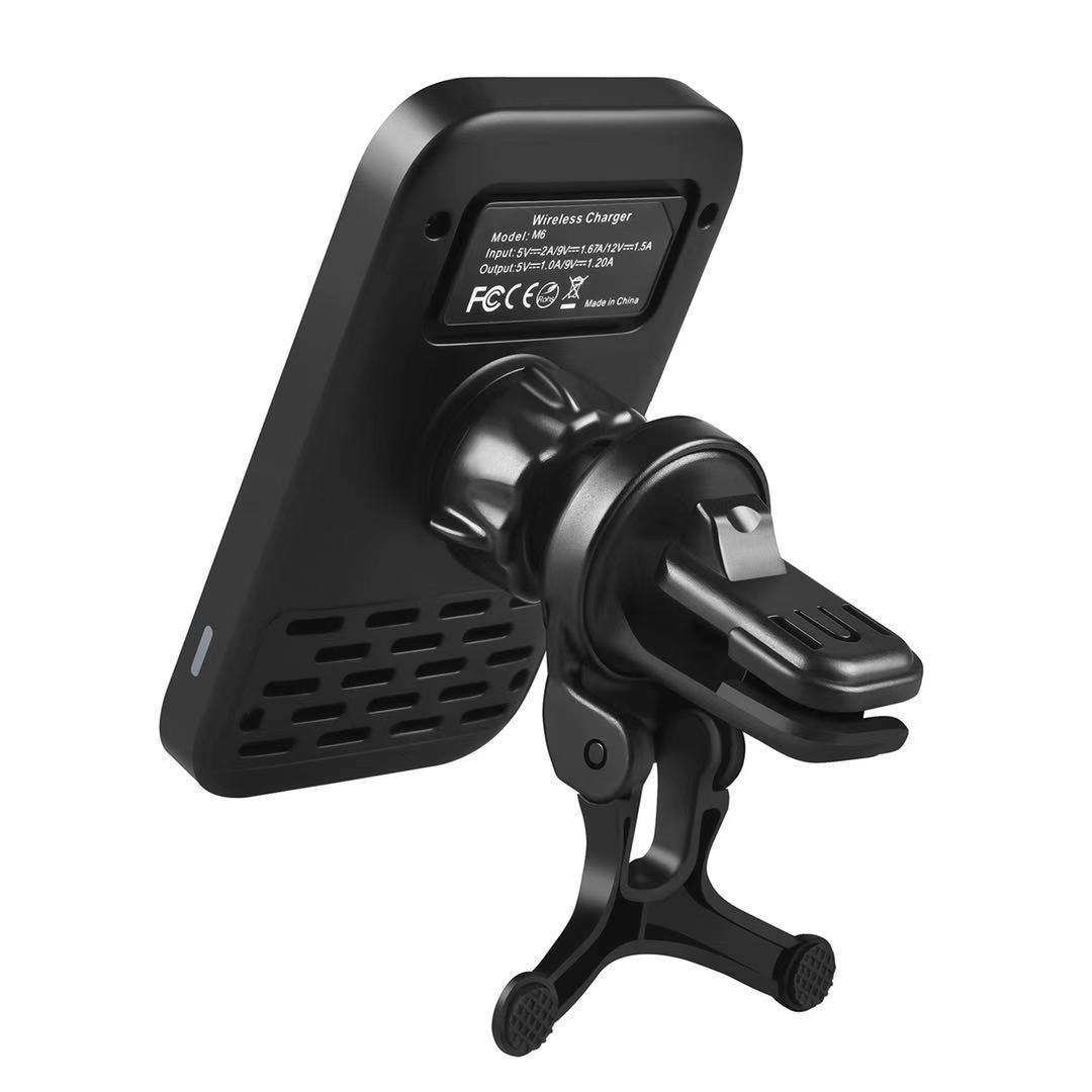 Support Voiture Magnétique avec Chargeur Sans Fil Qi – Fixation Grille d’Aération