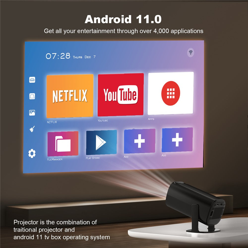 Projecteur P30 Mini – Android 11, WiFi 6, Bluetooth, Home Cinéma 4K UHD 1080P