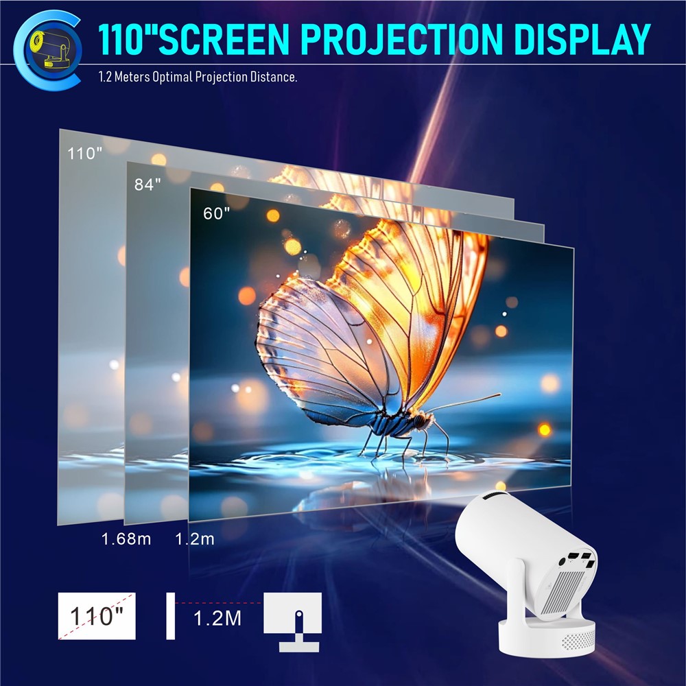 🎥 Projecteur Intelligent HY300Ultra – WiFi 6, Android 11 & HD 720P