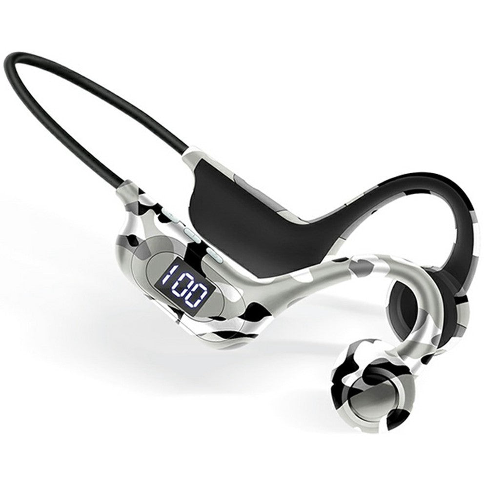🎧 AKZ-G6 – Casque à Conduction Osseuse Bluetooth 5.3 avec Affichage LED & Support Carte TF
