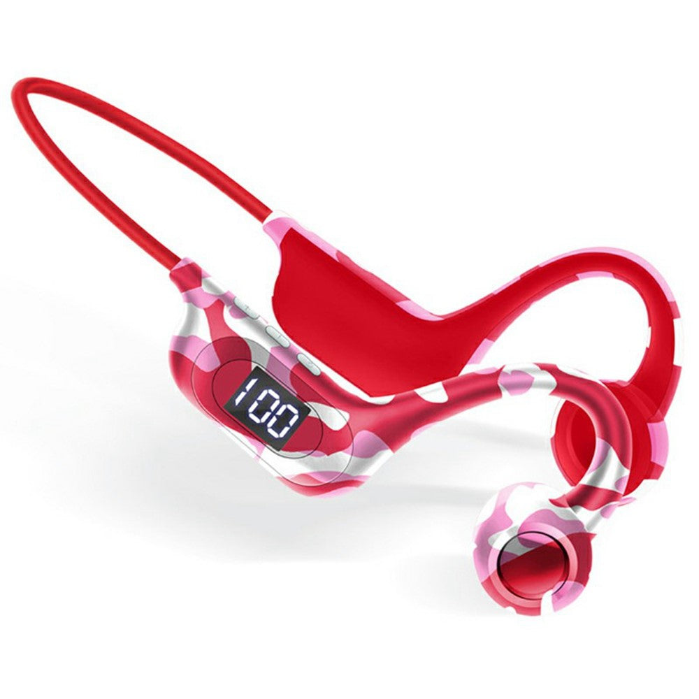 🎧 AKZ-G6 – Casque à Conduction Osseuse Bluetooth 5.3 avec Affichage LED & Support Carte TF