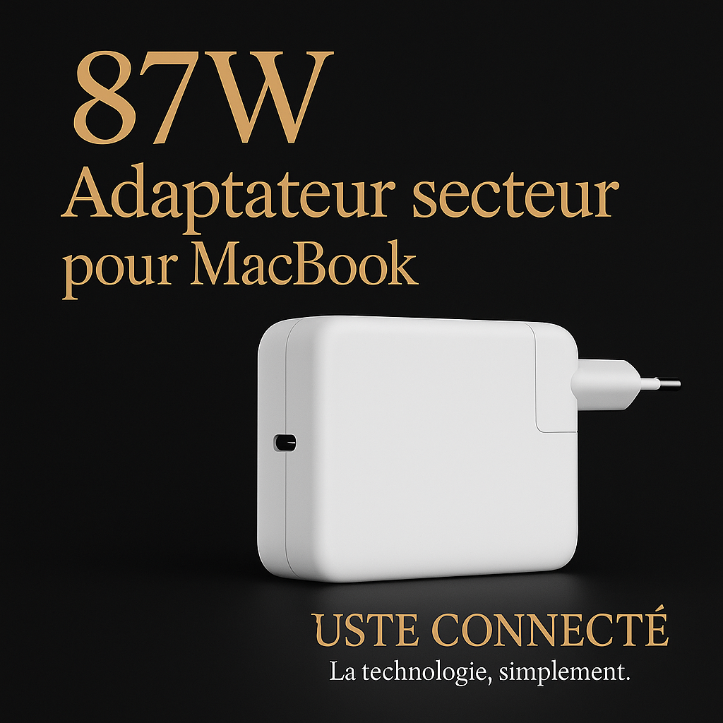 Chargeur USB-C Power Delivery – Compatible MacBook & iPad
– 30W à 140W