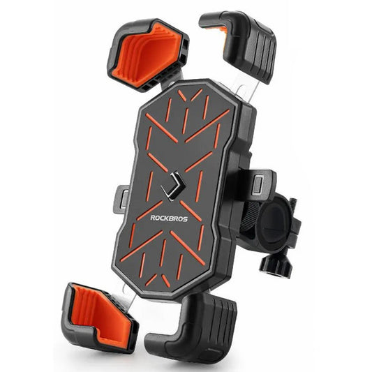 ROCKBROS HW-117 – Support Téléphone Vélo & Moto | Porte-Smartphone Universel Antichoc à Fixation Rapide pour Guidon E-Bike et Moto, Compatible 4.5”-7.2”