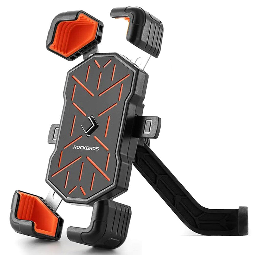 ROCKBROS HW-117 – Support Téléphone Vélo & Moto | Porte-Smartphone Universel Antichoc à Fixation Rapide pour Guidon E-Bike et Moto, Compatible 4.5”-7.2”