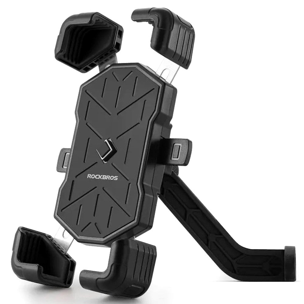 ROCKBROS HW-117 – Support Téléphone Vélo & Moto | Porte-Smartphone Universel Antichoc à Fixation Rapide pour Guidon E-Bike et Moto, Compatible 4.5”-7.2”