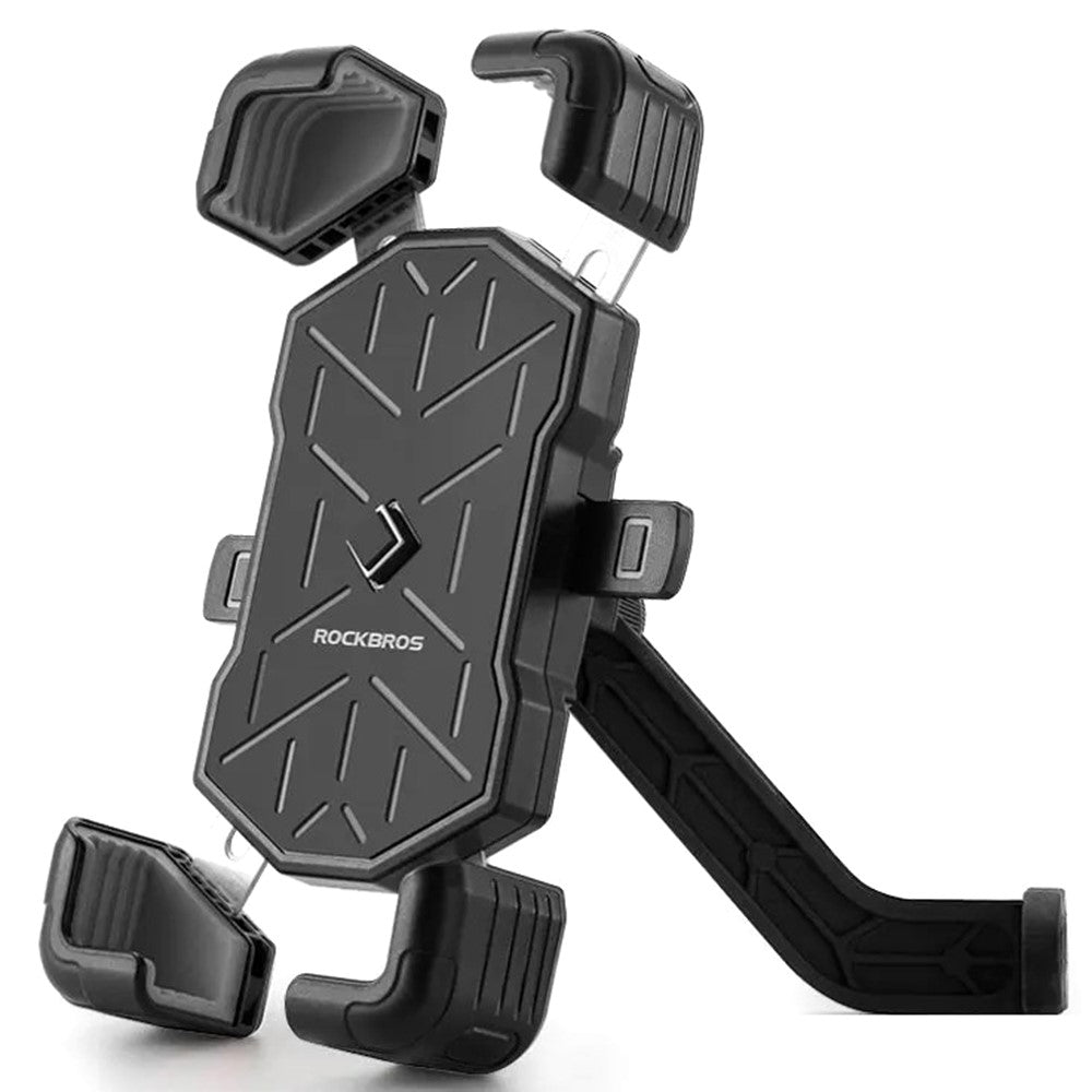 ROCKBROS HW-117 – Support Téléphone Vélo & Moto | Porte-Smartphone Universel Antichoc à Fixation Rapide pour Guidon E-Bike et Moto, Compatible 4.5”-7.2”