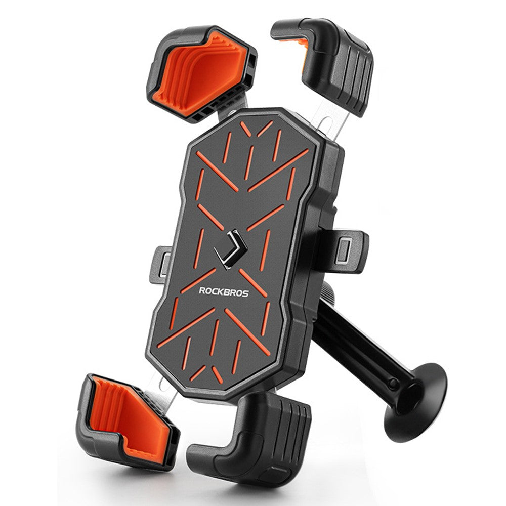 ROCKBROS HW-117 – Support Téléphone Vélo & Moto | Porte-Smartphone Universel Antichoc à Fixation Rapide pour Guidon E-Bike et Moto, Compatible 4.5”-7.2”