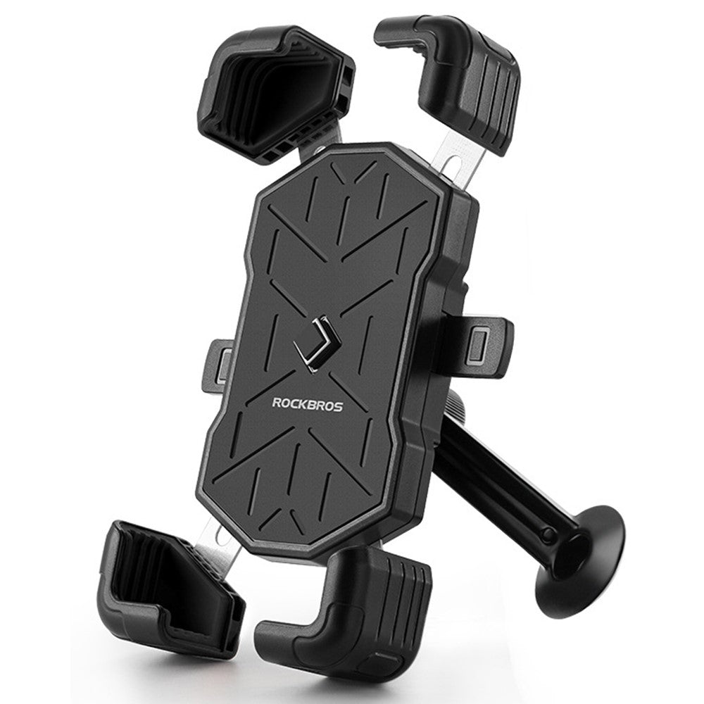 ROCKBROS HW-117 – Support Téléphone Vélo & Moto | Porte-Smartphone Universel Antichoc à Fixation Rapide pour Guidon E-Bike et Moto, Compatible 4.5”-7.2”