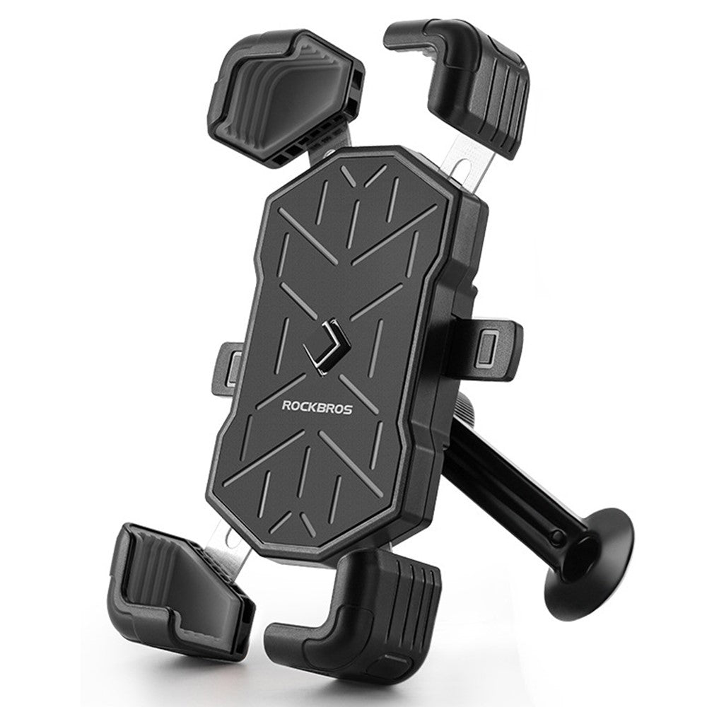 ROCKBROS HW-117 – Support Téléphone Vélo & Moto | Porte-Smartphone Universel Antichoc à Fixation Rapide pour Guidon E-Bike et Moto, Compatible 4.5”-7.2”