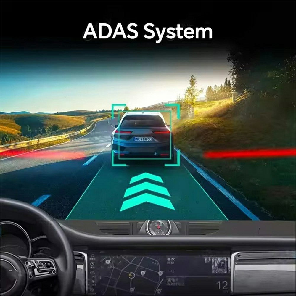 🚘 Dashcam 4K Multi-Caméras avec Détection d’Angles Morts & ADAS – Écran 12’’ IPS