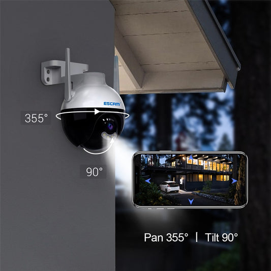 ESCAM QF300 caméra Wi-Fi PTZ 3MP IP66 pour extérieur