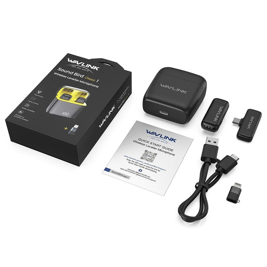 👉 WAVLINK WS-WAJ606C1 – Micro-cravate sans fil Lavalier avec récepteur pour iPhone & Android | Micro sans fil vidéo et enregistrement