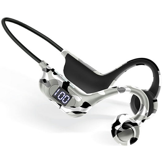 🎧 AKZ-G6 – Casque à Conduction Osseuse Bluetooth 5.3 avec Affichage LED & Support Carte TF