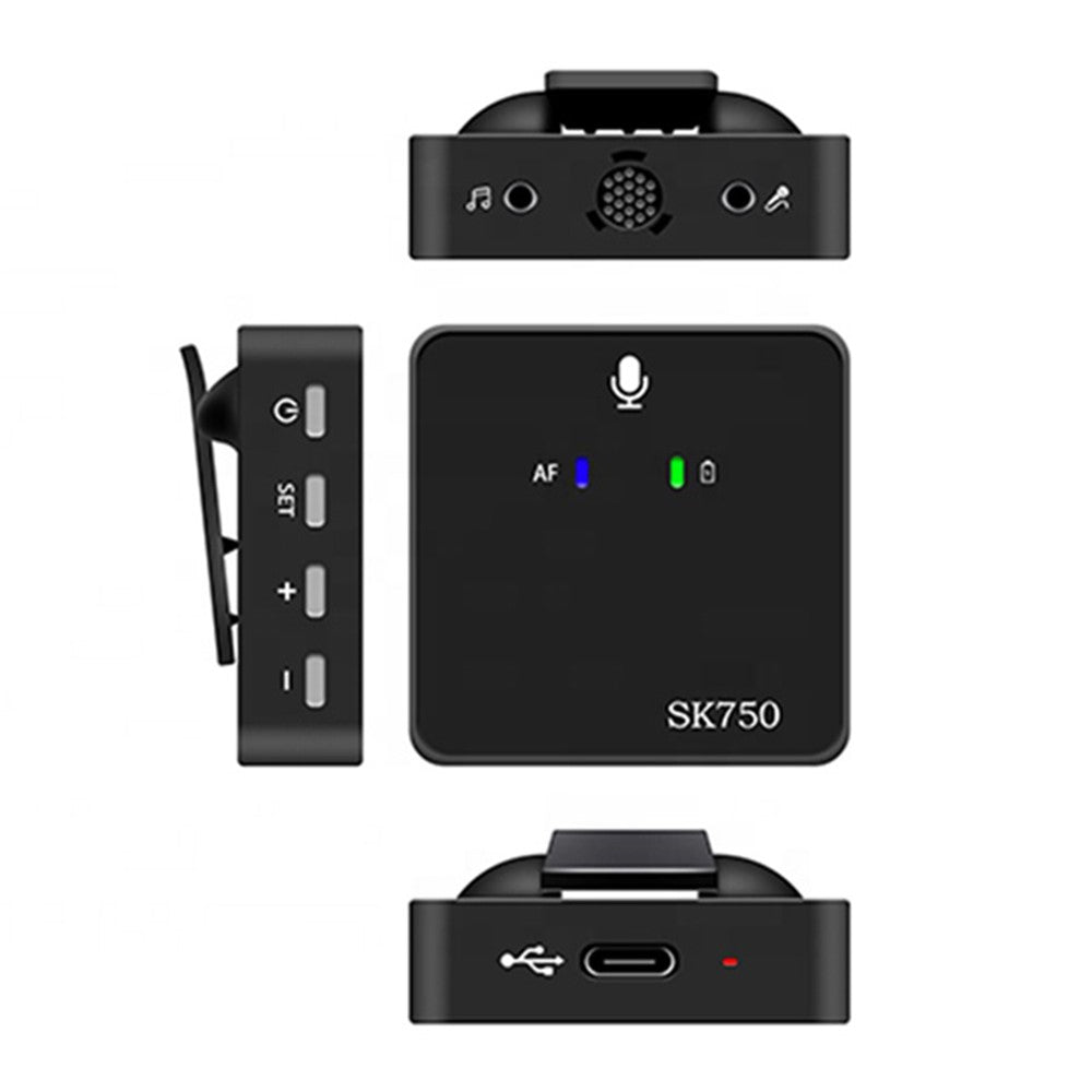 🎤 SK750 Micro Cravate Sans Fil – Système UHF Multi-fonctions avec Récepteur & Transmetteur | Compatible Smartphone, PC & Appareil Photo | Idéal Interview, Live & Enregistrement Pro