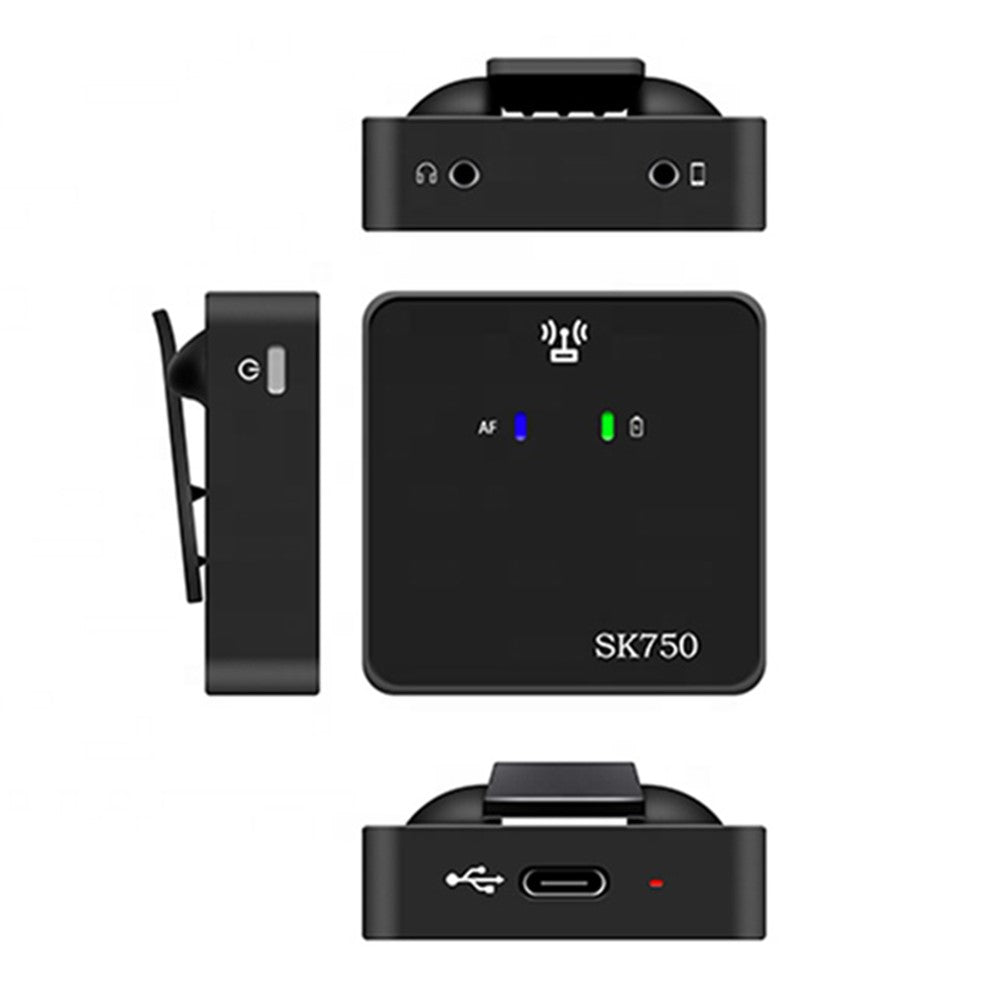 🎤 SK750 Micro Cravate Sans Fil – Système UHF Multi-fonctions avec Récepteur & Transmetteur | Compatible Smartphone, PC & Appareil Photo | Idéal Interview, Live & Enregistrement Pro