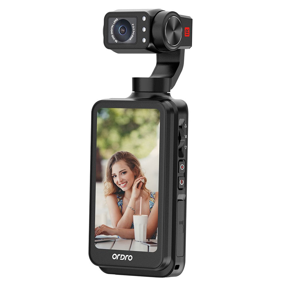 ORDRO M5 – Caméra de Poche HD DV avec Stabilisateur 3 Axes, Écran Tactile Rotatif 3,5”, Vlogging & Voyage