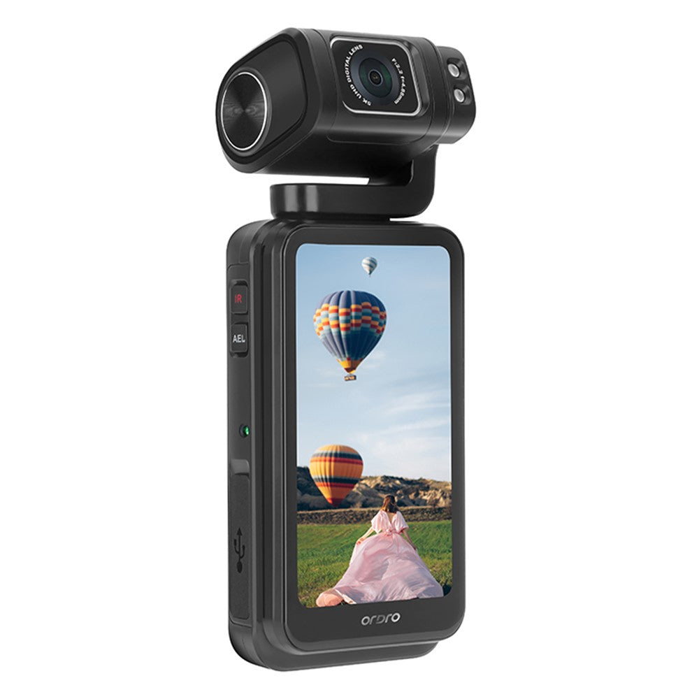 ORDRO M3 Caméra de Poche Portable 5K – Écran 3,5” Rotatif 180° avec WiFi & Vision Nocturne