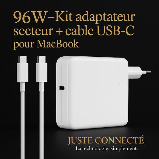 Chargeur USB-C Power Delivery – Compatible MacBook & iPad
– 30W à 140W