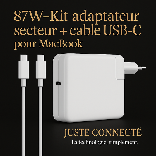 Chargeur USB-C Power Delivery – Compatible MacBook & iPad
– 30W à 140W