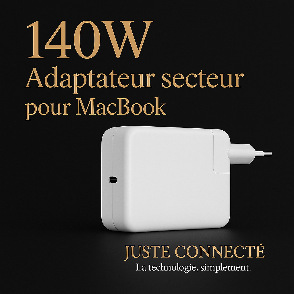 Chargeur USB-C Power Delivery – Compatible MacBook & iPad
– 30W à 140W