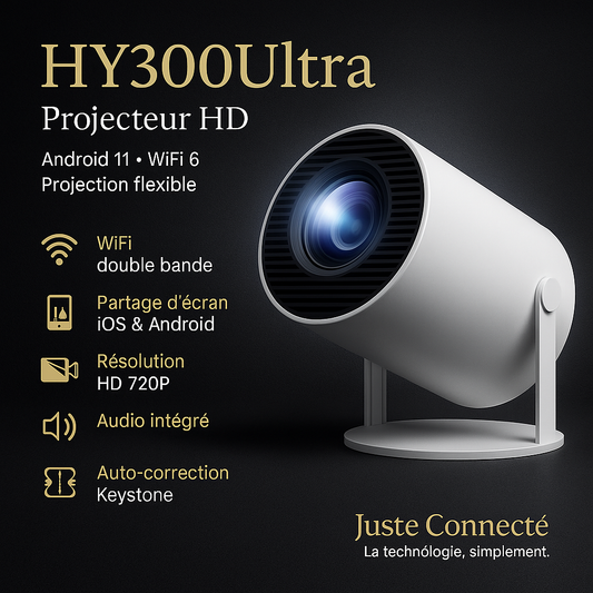 🎥 Projecteur Intelligent HY300Ultra – WiFi 6, Android 11 & HD 720P