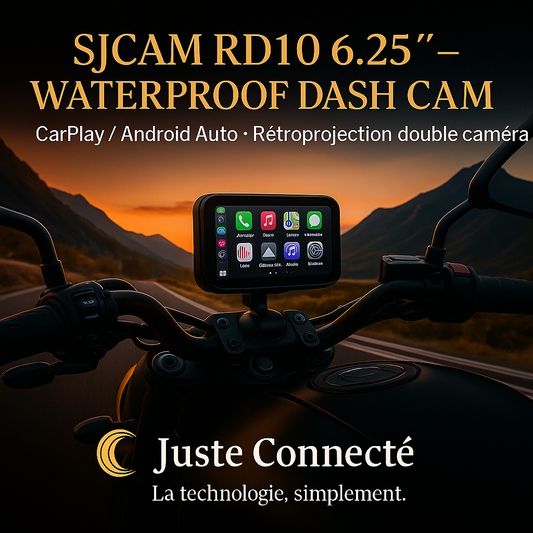 SJCAM RD10 – Dashcam Moto Étanche CarPlay & Android Auto | Double Caméra Sony Full HD