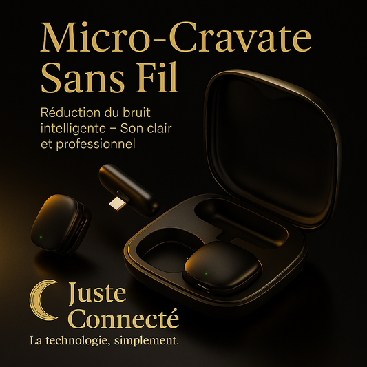 🎤 Micro-Cravate Sans Fil – Qualité Audio Professionnelle pour Créateurs de Contenu