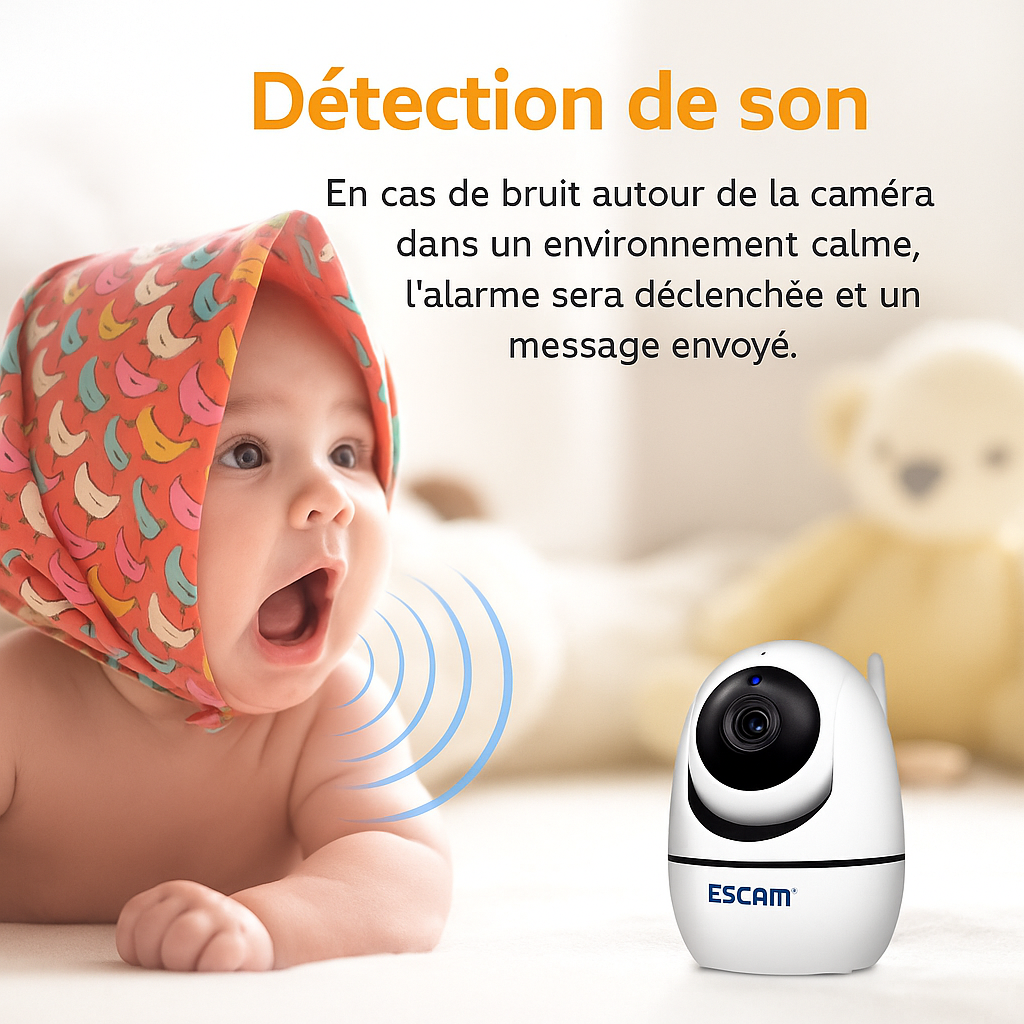 Caméra de Surveillance Intelligente 1080P WiFi – Suivi Humain, Vision Nocturne & Audio Bidirectionnel