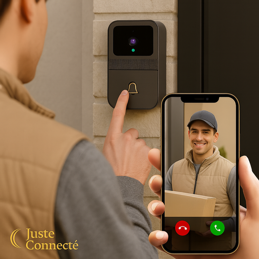 Visiophone Sans Fil WiFi – Sonnette Intelligente avec APP Mobile, Vidéo HD, Vision Nocturne & Appel Bidirectionnel