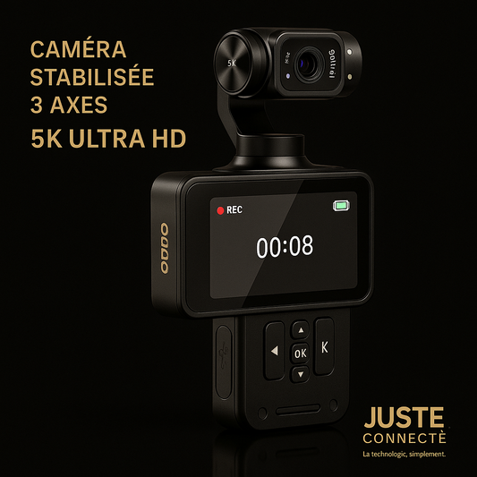 ORDRO M5 – Caméra de Poche HD DV avec Stabilisateur 3 Axes, Écran Tactile Rotatif 3,5”, Vlogging & Voyage