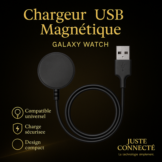 ⚡ Chargeur Magnétique Galaxy Watch – Sécurisé, Compact et Ultra-Pratique